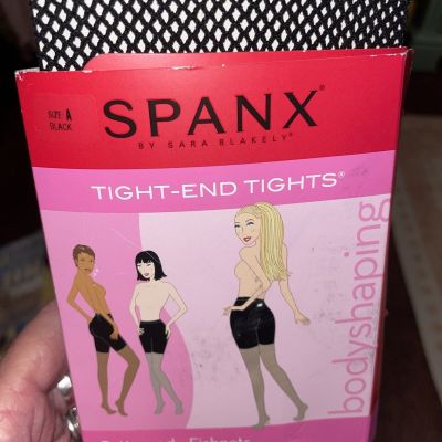 Spanx Body Shaping Tight-End FISHNET Pantyhose Tights Size A Black New